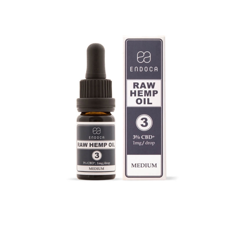 Endoca RAW HEMP OIL Drops 300mg CBD+CBDA (3%) - 10ml